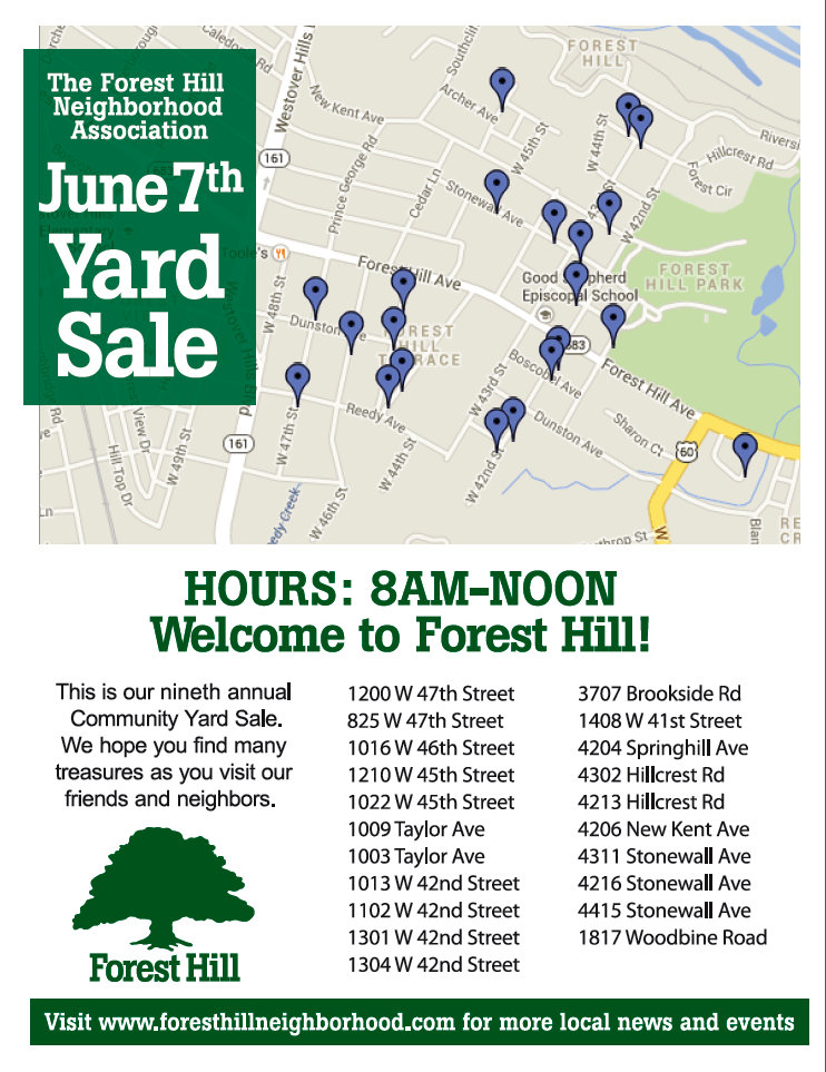 Neighborhood Yard Sale the Forest Hill Neighborhood Association